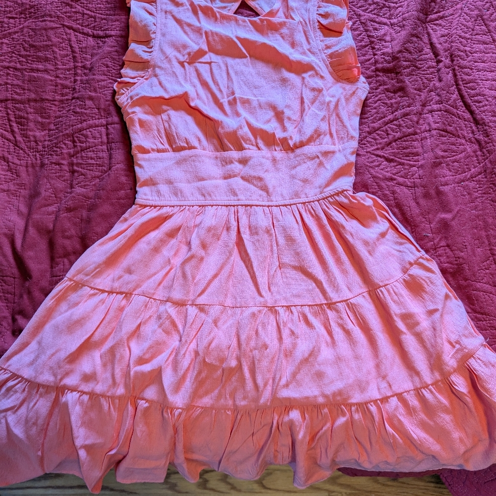 Miami Pink Ruffled Ruched Sundress